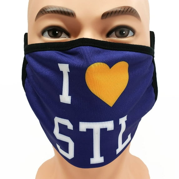 I Love My City Face Mask - St. Louis Blue