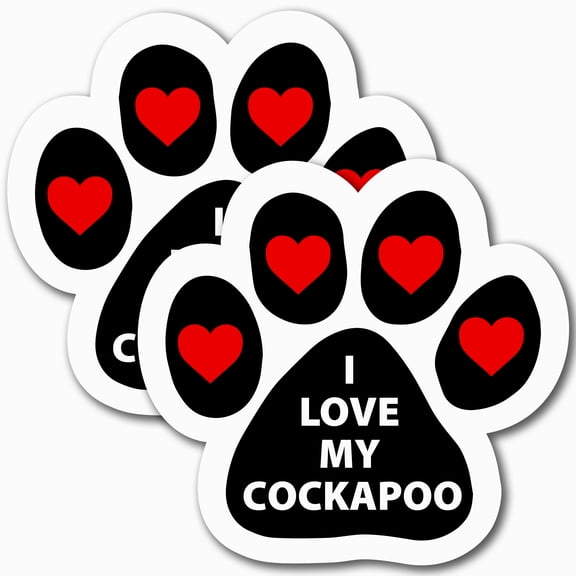 I Love My Cockapoo Car Magnet, 5 Inch, 2 Pack, Waterproof Dog Lover Gift