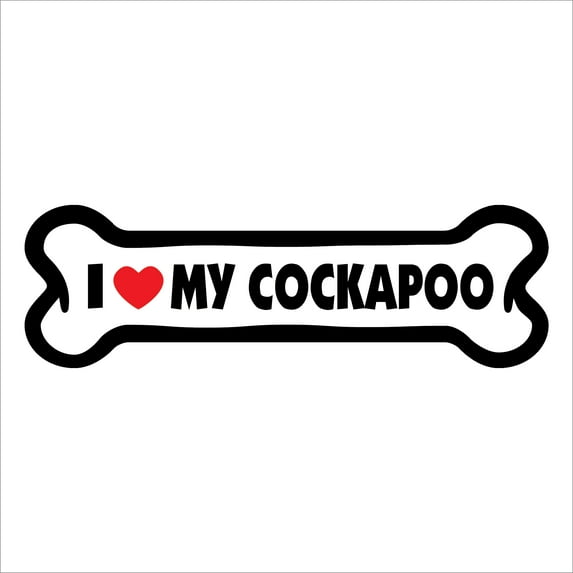I Love My Cockapoo Large Bone Magnet