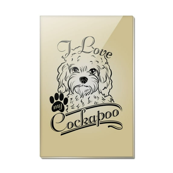 I Love My Cockapoo Rectangle Acrylic Fridge Refrigerator Magnet