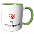 thumbnail image 1 of 3drose, I Love My Cocker Spaniel, 15oz Two-tone Green Mug, 1 of 6
