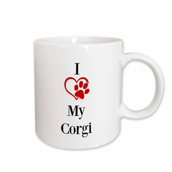 3drose, I Love My Corgi, 15oz Mug