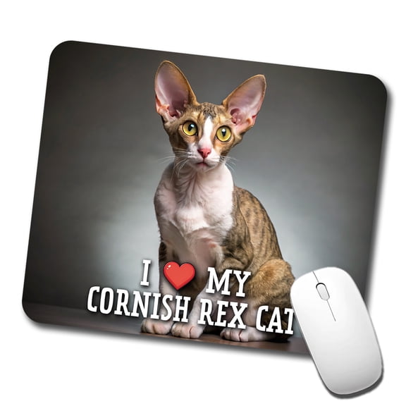 I Love My Cornish Rex Cat Heart Mouse Pad Low Profile Gaming Mat