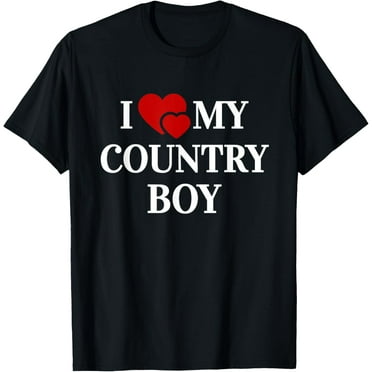 I Love My Country Boy Funny Creative Graphic T-Shirt