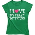 thumbnail image 1 of I Love My Crazy Boyfriend Women's Funny Couples Matching Valentines Gift T-Shirt, 1 of 4