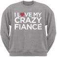 thumbnail image 1 of I Love My Crazy FianceÂ´ Grey Adult Crew Neck Sweatshirt - X-Large, 1 of 1