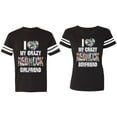 thumbnail image 1 of I Love My Crazy GF BF Matching Couple Cotton Jerseys (Men Black / Women Black) (Men XL / Women XL), 1 of 3