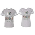 thumbnail image 1 of I Love My Crazy GF BF Matching Couple Cotton Jerseys (Men Heather / Women Heather) (Men S / Women XXL), 1 of 3