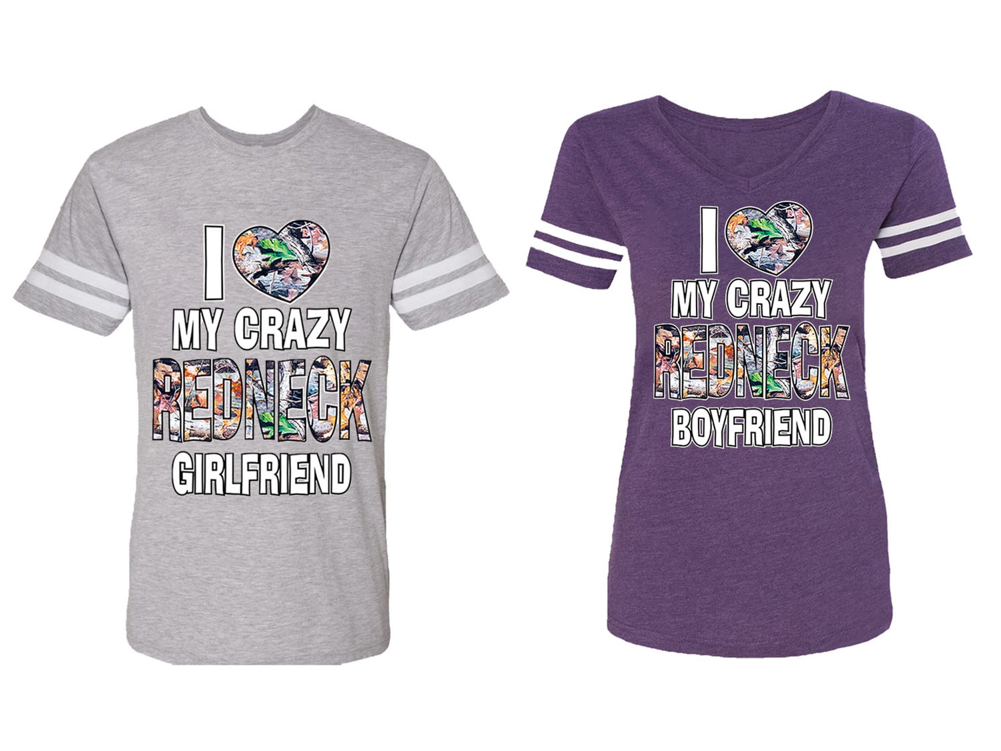 I Love My Crazy Gf Bf Matching Couple Cotton Jerseys Men Heather Women Purple Men M Women