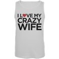 thumbnail image 1 of I Love My Crazy Wife White Mens Tank Top - Small, 1 of 1