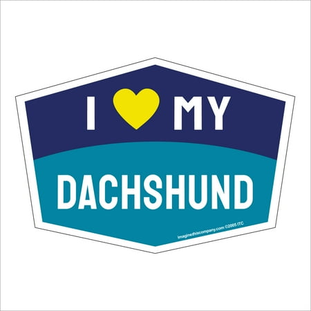 I Love My Dachshund Hexagon Shaped Magnet