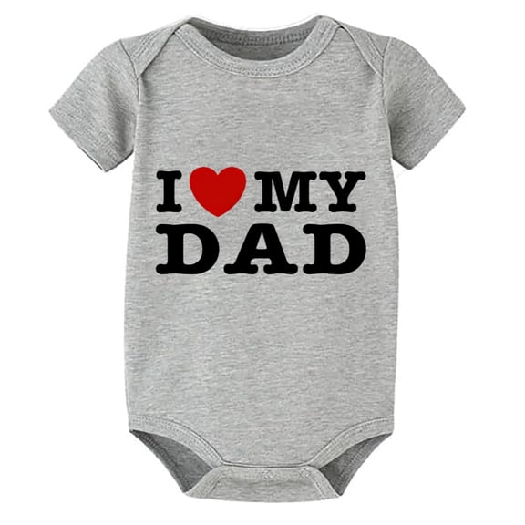 I Love My Dad Coming Home Outfits for Baby Boy Short Sleeve Girl Bodysuit White Unisex Onsies0-3 Months