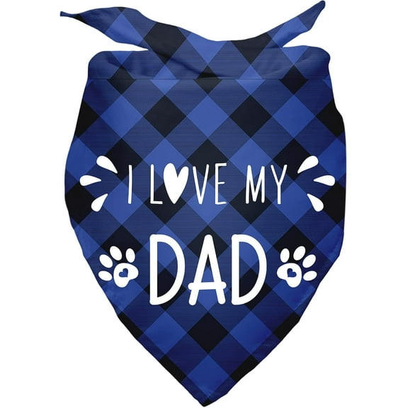 I Love My Dad Dog Bandana Gift for Dog Lover - Triangle Pet Scarf Decorations Accessories