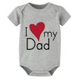 thumbnail image 1 of I Love My Dad New Born Baby Girls Short Sleeve Cute Baby Girl Outfits White Baby Boy Clothes Newborn Outfits, 1 of 2