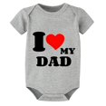 thumbnail image 1 of I Love My Dad Newborn Boy Going Home Outfit Short Sleeve Plain Baby Onesie White Baby Girl Cotton Romper, 1 of 2