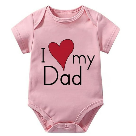 I Love My Dad Newborn Boy Outfits for Hospital Short Sleeve Boy Going Home Outfit Newborn White Boys Onsies0-3 Months