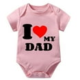 thumbnail image 1 of I Love My Dad Newborn Onesie Baby Girl Short Sleeve Take Home Baby Girl Outfit White Baby Boy Coming Home Outfit, 1 of 2