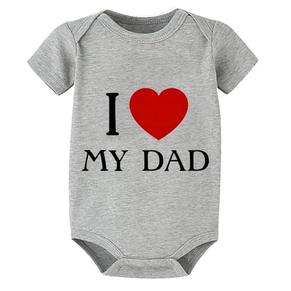 I Love My Dad Newborn Romper Baby Girl Short Sleeve Home from Hospital Baby Boy Outfit White Newborn Onsies0-3 Months Girl Cu