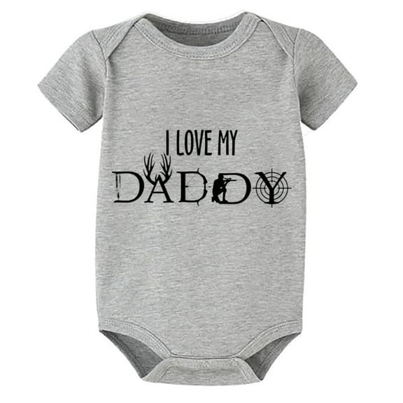I Love My Dad Romper Baby Boy Short Sleeve Neutral Baby Girl Clothes White Boys Onsie