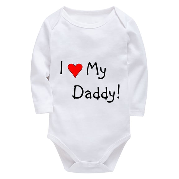 I Love My Daddy Baby Newborn Girl Clothes Long Sleeve Gender Neutral Coming Home Outfit White 12 Month Boy Onsies