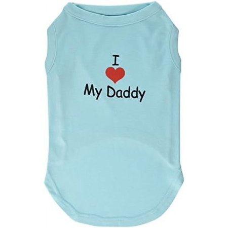 I Love My Daddy Screen Print Shirts For Pets, X-Large, Aqua