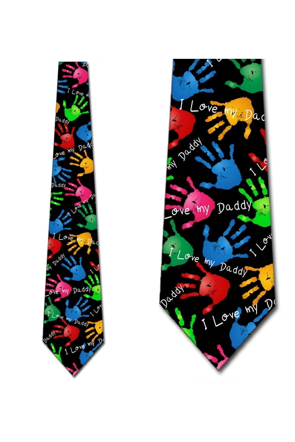 I Love My Daddy Ties Men's Fathers Day Necktie by Three Rooker