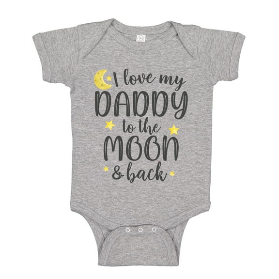 I Love My Daddy To The Moon And Back Baby Bodysuit One Piece NB Athletic Heather