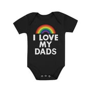 I Love My Dads Outfit Infant Gay Pride LGBT Father's Day Baby Bodysuit 12M (6-12M) Black