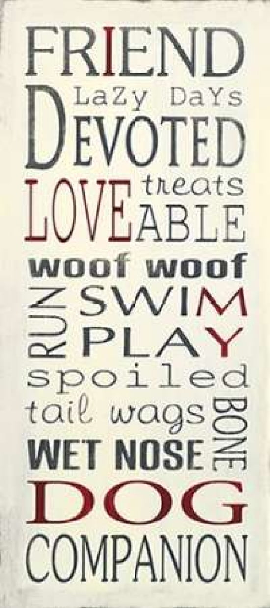 I Love My Dog Canvas Art - Holly Stadler (10 x 20)