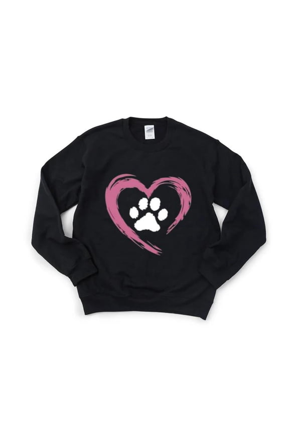 I Love My Dog Cute Puppy Cat Paw Heart Pet Lover Gift Canine Feline Sweet Sweatshirt, for men & women, up to size 5XL