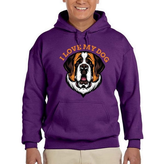 I Love My Dog. Hoodie Men -Image by Shutterstock, Male 4X-Large