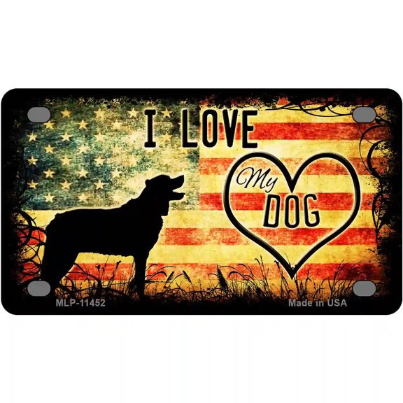 I Love My Dog Novelty Metal License Plate 4" x 2.2" Mini