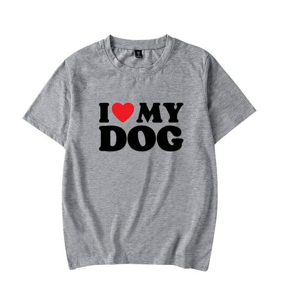 I Love My Dog T-Shirt Merch For Women/Men Unisex Summer Short Sleeve TShirt Fashion Hiphop Streetwear