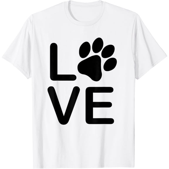I Love My Dog Tshirt - Womens Girls Guys Paw Print t-shirts. T-ShirtMen and women, White T-shirt, size: Extra large