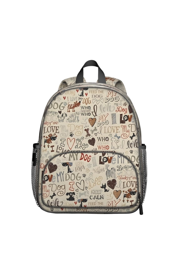 I Love My Dogs Art Backpack Backpack for School,Cute School Bag,Schoolbag with Adjustable Shoulder Straps & Padded Back,13.8"x11.4"x6"