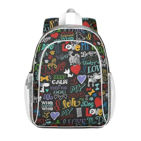 I Love My Dogs Art Backpack for School,Cute School Bag,Schoolbag with Adjustable Shoulder Straps & Padded Back,15"x11.42"x5.5"