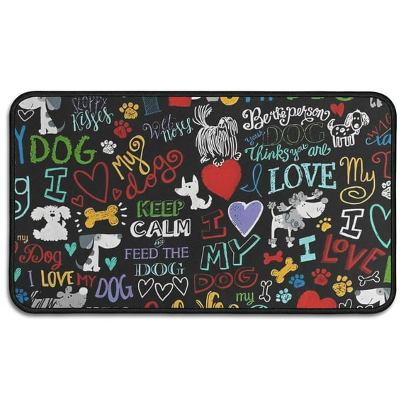 I Love My Dogs Art Door Rugs,Washable Non Slip Door Mats Indoor,Decorative Door Mats,Entry Mat Indoor for Entrance,Bedroom,Kitchen,Bathroom,30"x17"