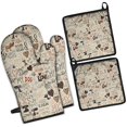 thumbnail image 1 of I Love My Dogs Art Kitchen Oven Mitt and Pot Holder Sets 2 Pcs for Baking, Cooking and Grilling, Heat Resistant Up To 392 °F, 1 of 7