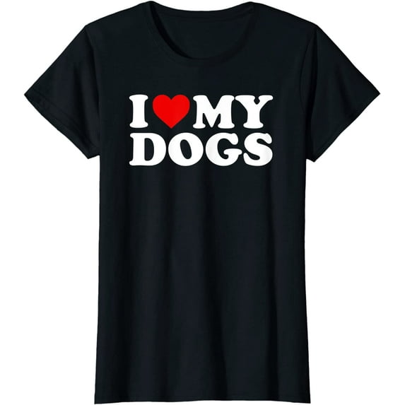 I Love My Dogs T-Shirt with Heart T-Shirt