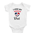 thumbnail image 1 of I Love My Dominican Dad Heart Flag Baby Bodysuit Newborn Clothes Outfits (White, 18-24 Months), 1 of 5