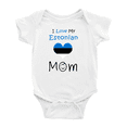 thumbnail image 1 of I Love My Estonian Mom Cute Baby Romper Bodysuit For Boy Girl (White, 12-18 Months), 1 of 5
