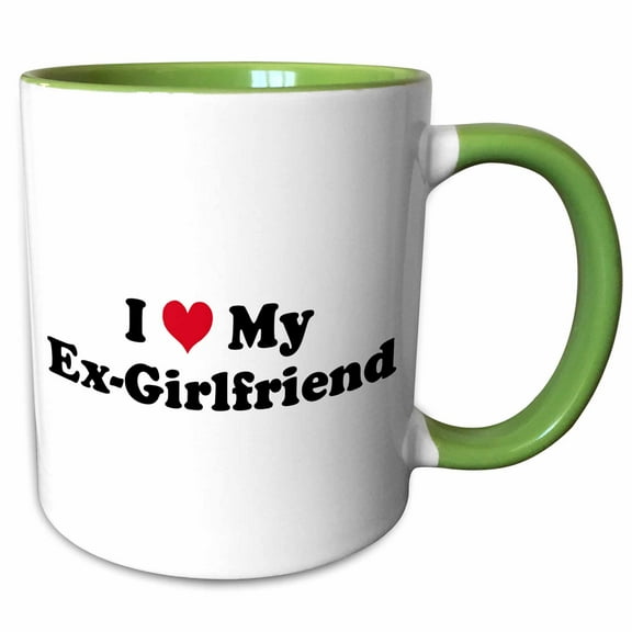 3drose, I Love My Ex Girlfriend, 11oz Two-tone Green Mug