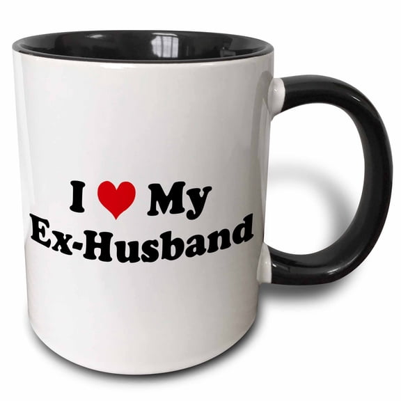 3drose, I Love My Ex Husband, 11oz Two-tone Black Mug
