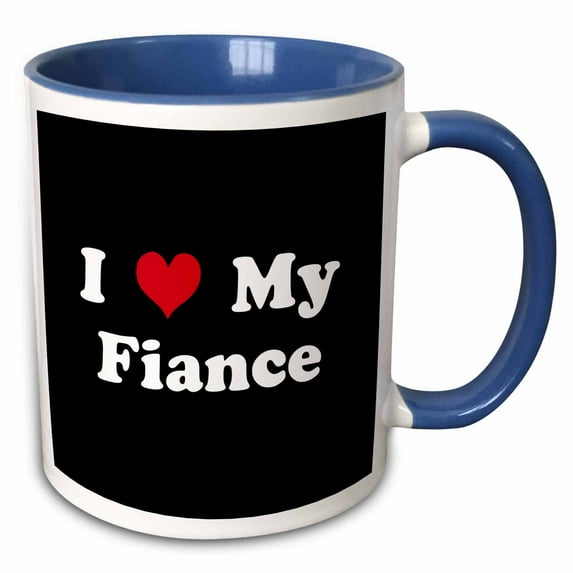 3drose, I Love My Fiance, 15oz Two-tone Blue Mug