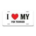 thumbnail image 1 of I Love My Fox Terrier Aluminum License Plate| License Plate 12" X 6" Fits Any Car, Truck, SUV, RV, or Trailer | Made in The USA, 1 of 3