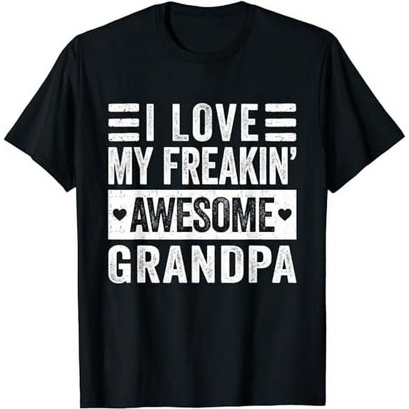 I Love My Freakin' Awesome Grandpa Vintage T-Shirt