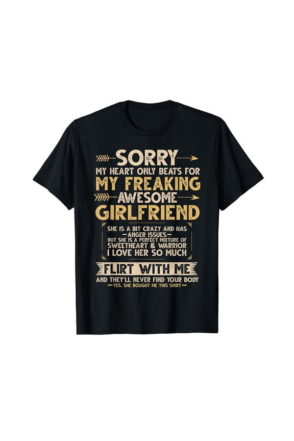 I Love My Freaking Awesome Girlfriend Shes a Bit Crazy Funny T-Shirt