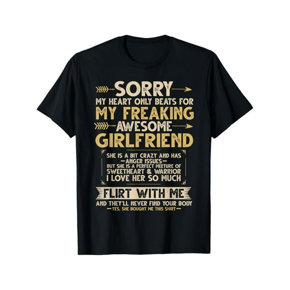 I Love My Freaking Awesome Girlfriend Shes a Bit Crazy Funny T-Shirt