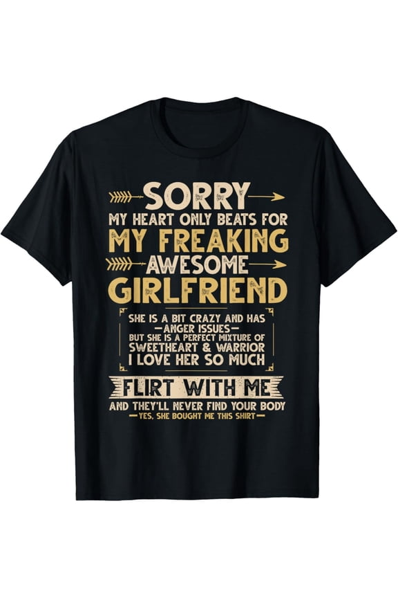 I Love My Freaking Awesome Girlfriend Shes a Bit Crazy Funny T-Shirt