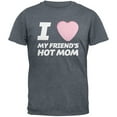 thumbnail image 1 of I Love My Friends Hot Mom Candy Heart Dark Heather Grey Adult T-Shirt - Small, 1 of 1